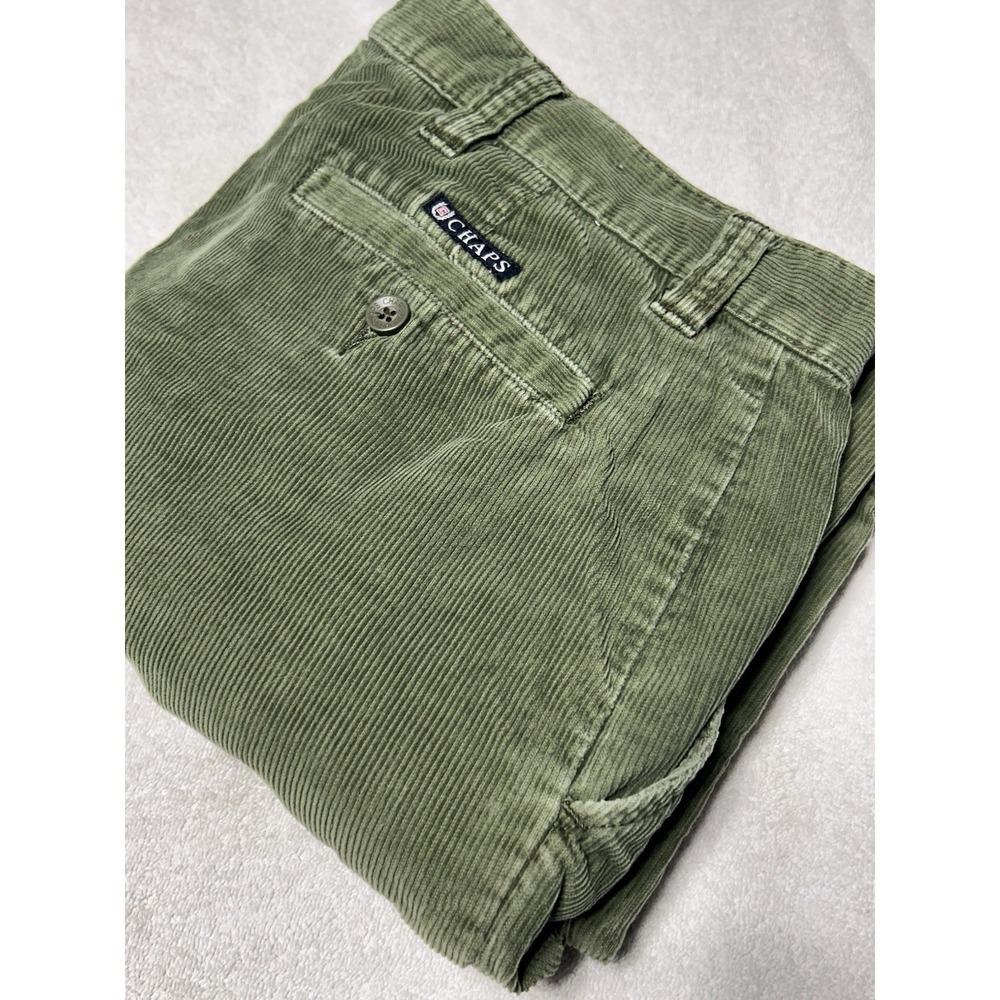 Vintage Chaps Olive Green Corduroy Cargo Pants Men's 30x30 Utility Y2K Gorp